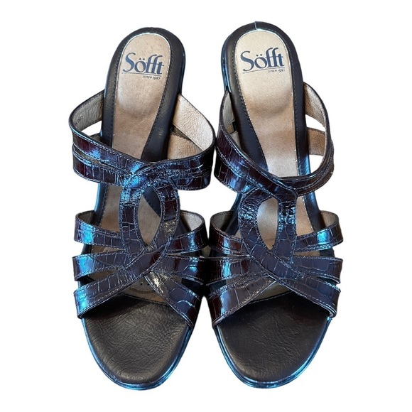 Euro Soft by Sofft Brown  Platform Slip On Heels sz 8.5 - Picture 3 of 7